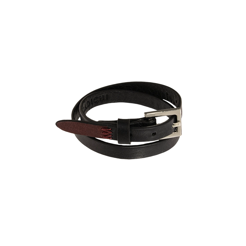 NYC Double Wrap Bracelet Men Black & Burgundy