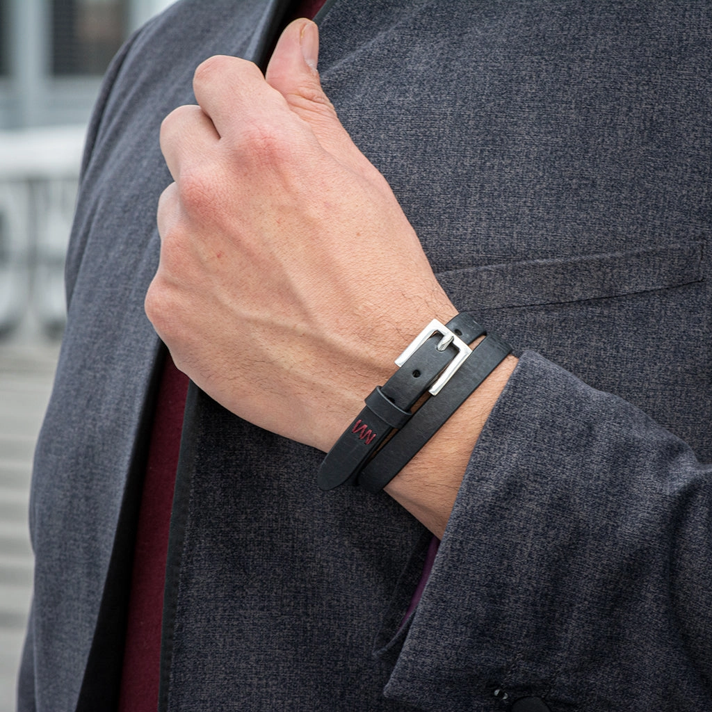 NYC Double Wrap Bracelet Men Black