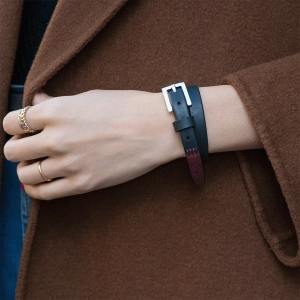 NYC Double Wrap Bracelet Women Black & Burgundy