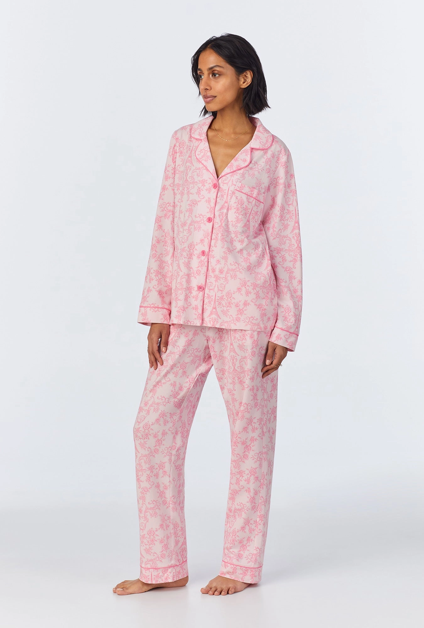 Parisian Toile Long Sleeve Classic Stretch Jersey PJ Set