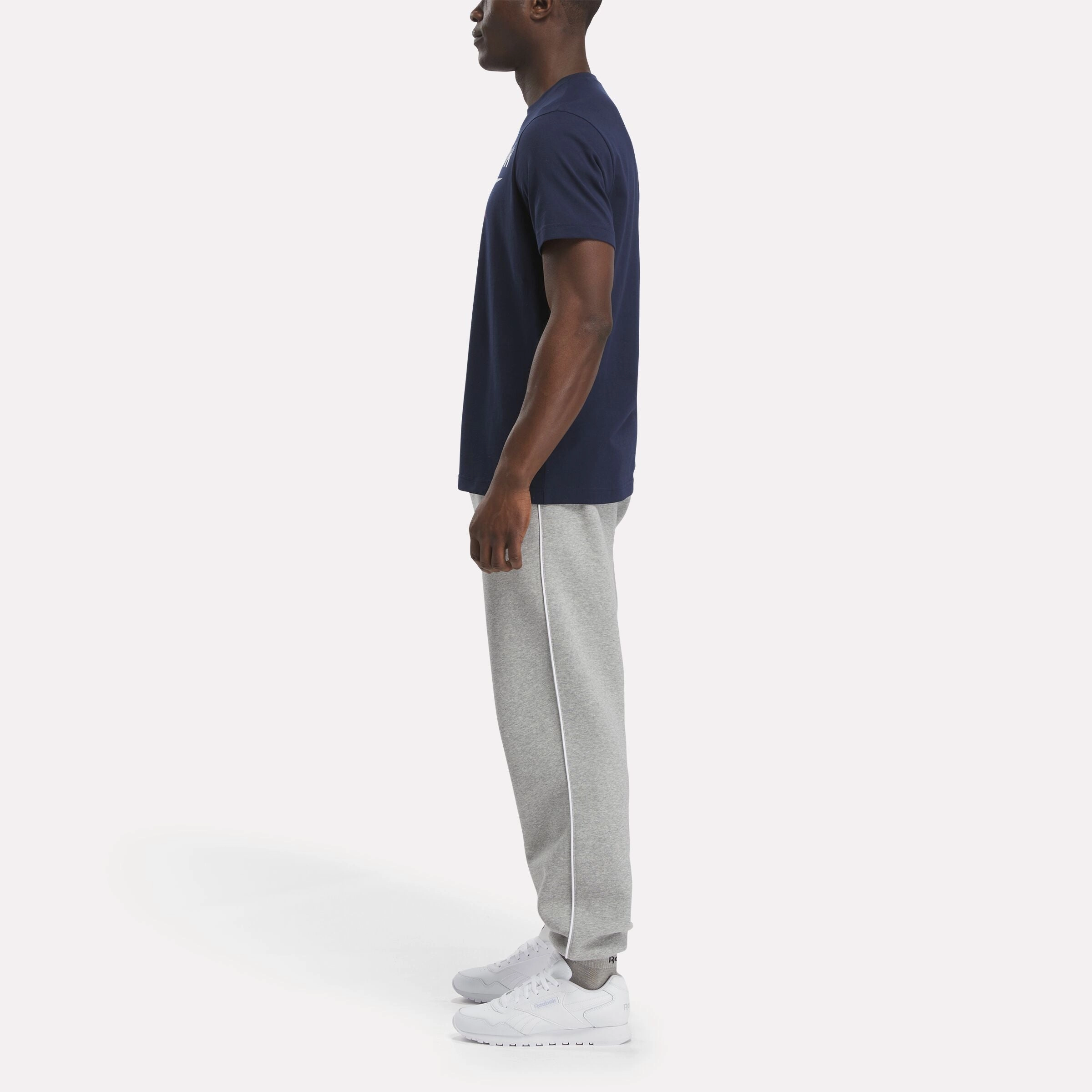Reebok Id Stacked Logo T-Shirt Vector Navy