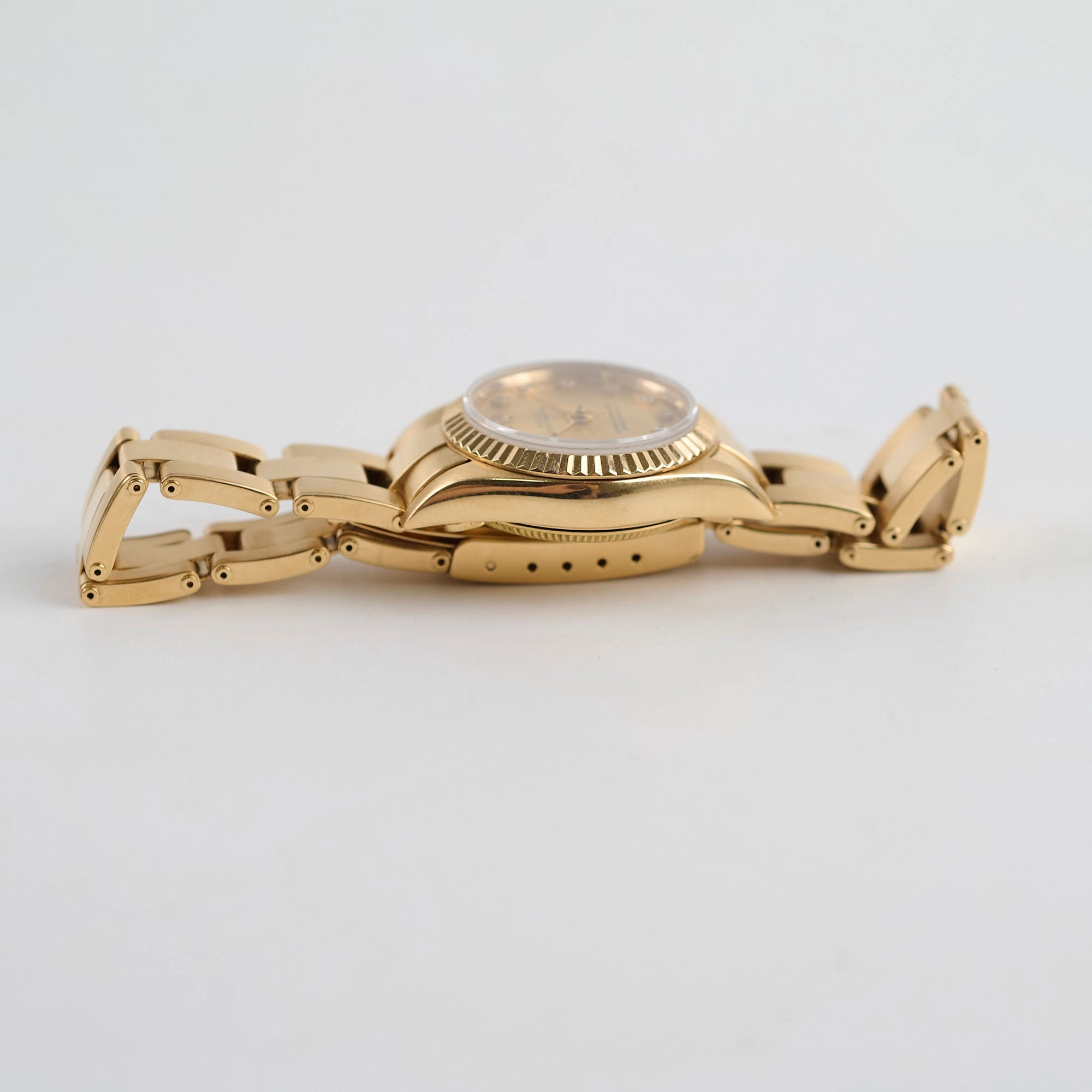 Rolex 26cm Oyster Perpetual 18k Yellow Gold Watch with Diamonds