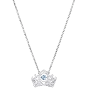 Swarovski Women's Pendant Necklace - Bee A Queen Crown Motif Blue Crystal | 5501080