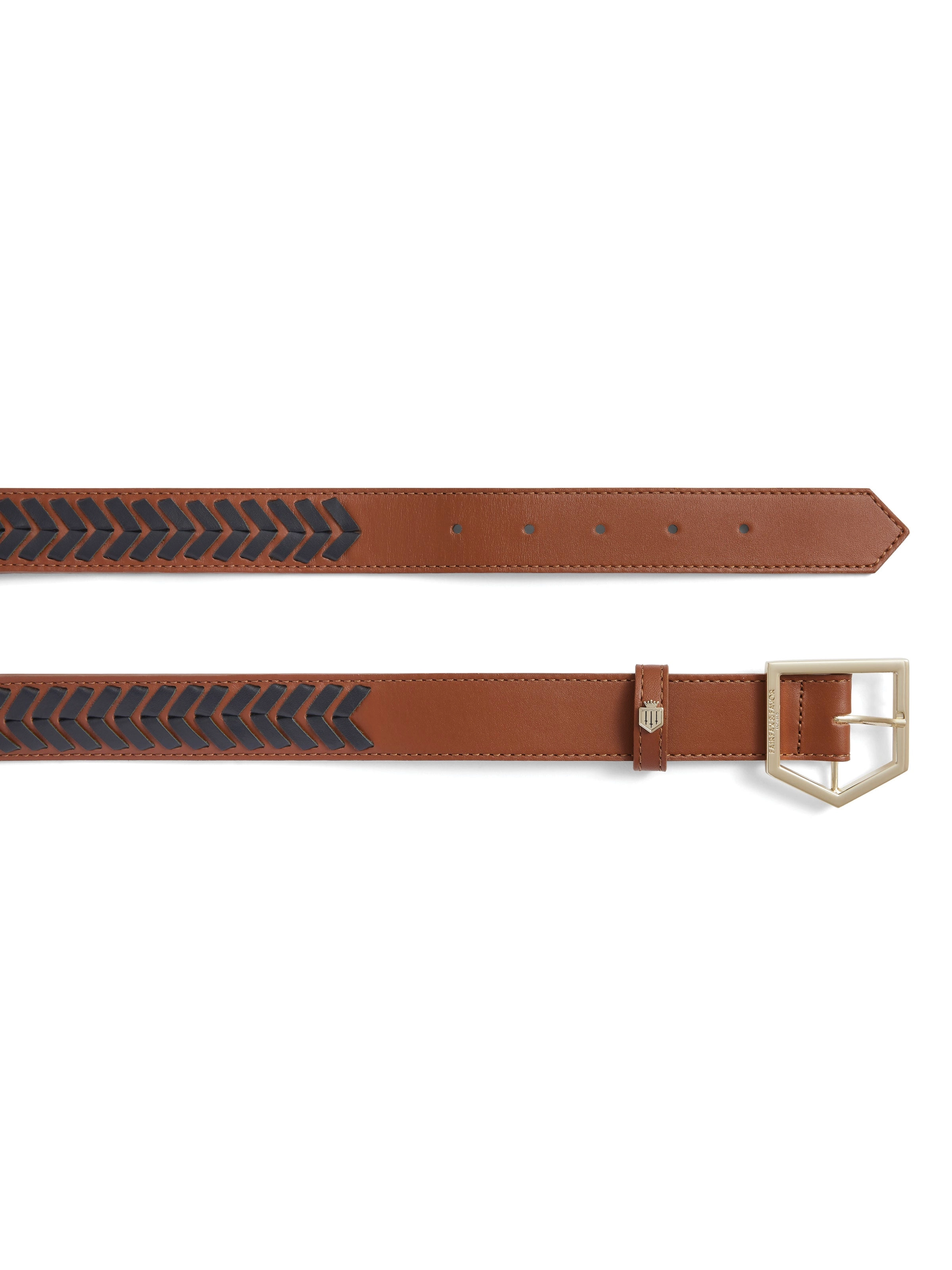 Tetbury Belt - Tan & Navy