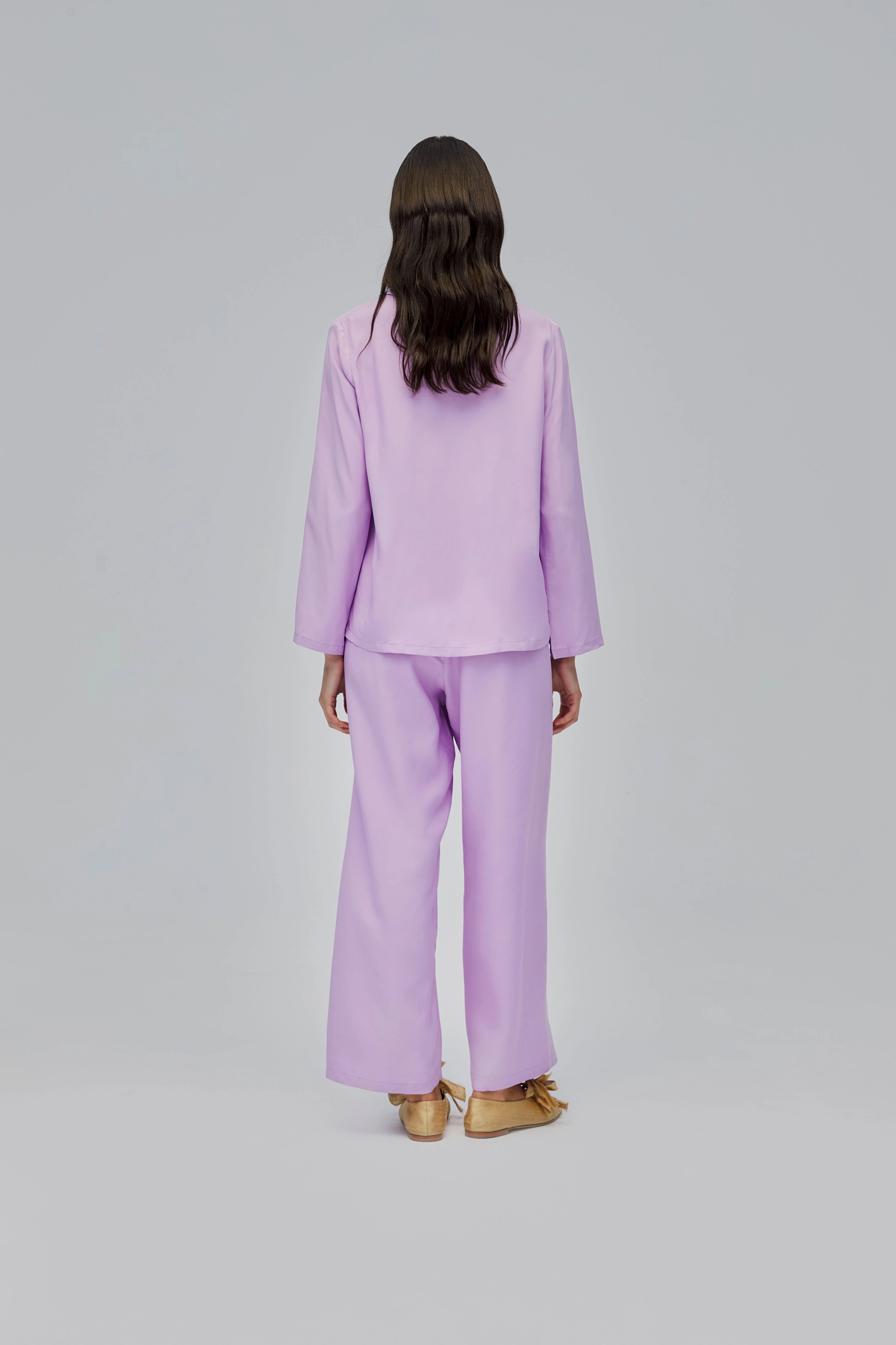 The Bow Pajama Set in Lavender