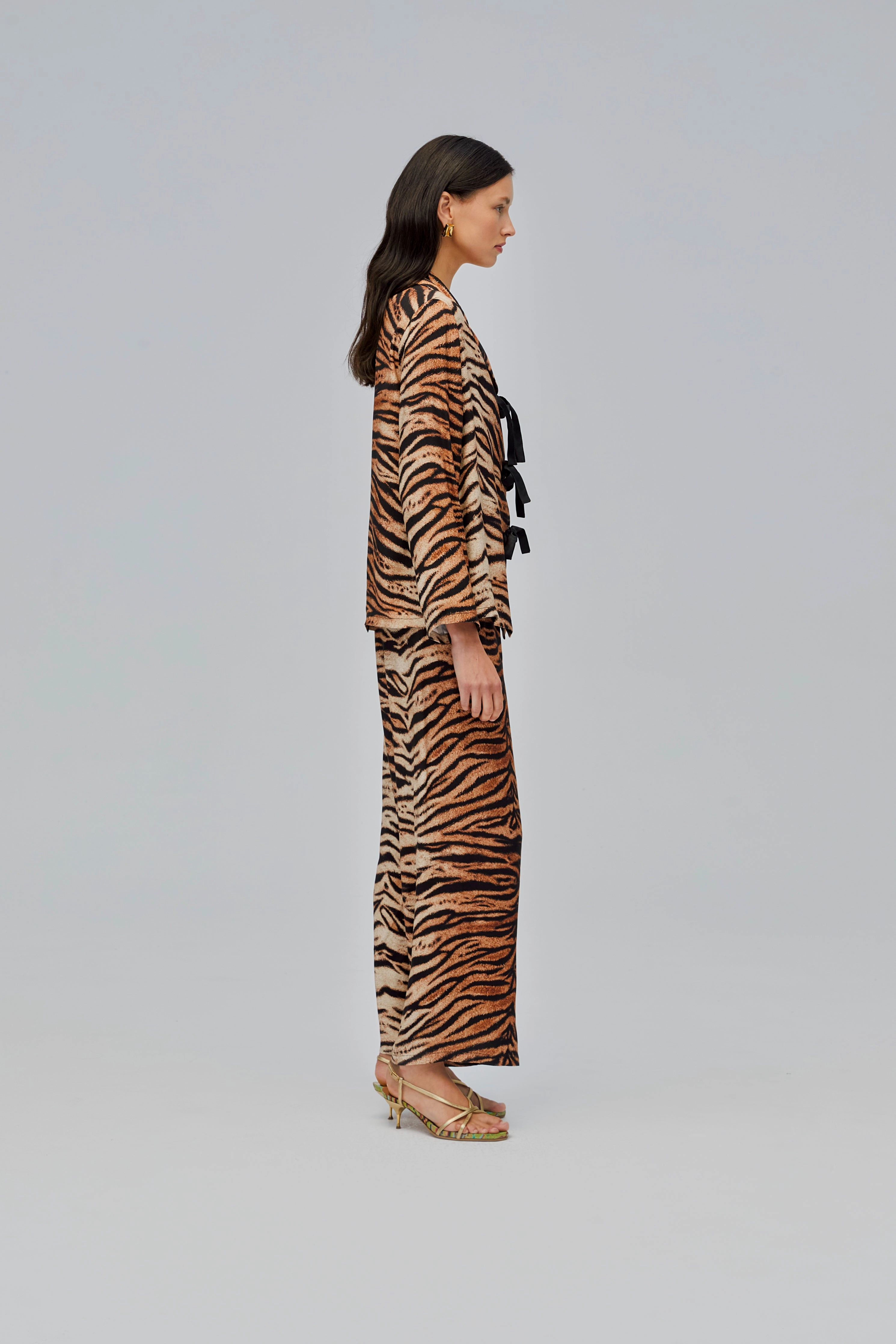 The Bow Pajama Set in Tiger