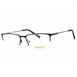 Timberland Men's Eyeglasses - Matte Black Half Rim Rectangular Frame | TB1758 002