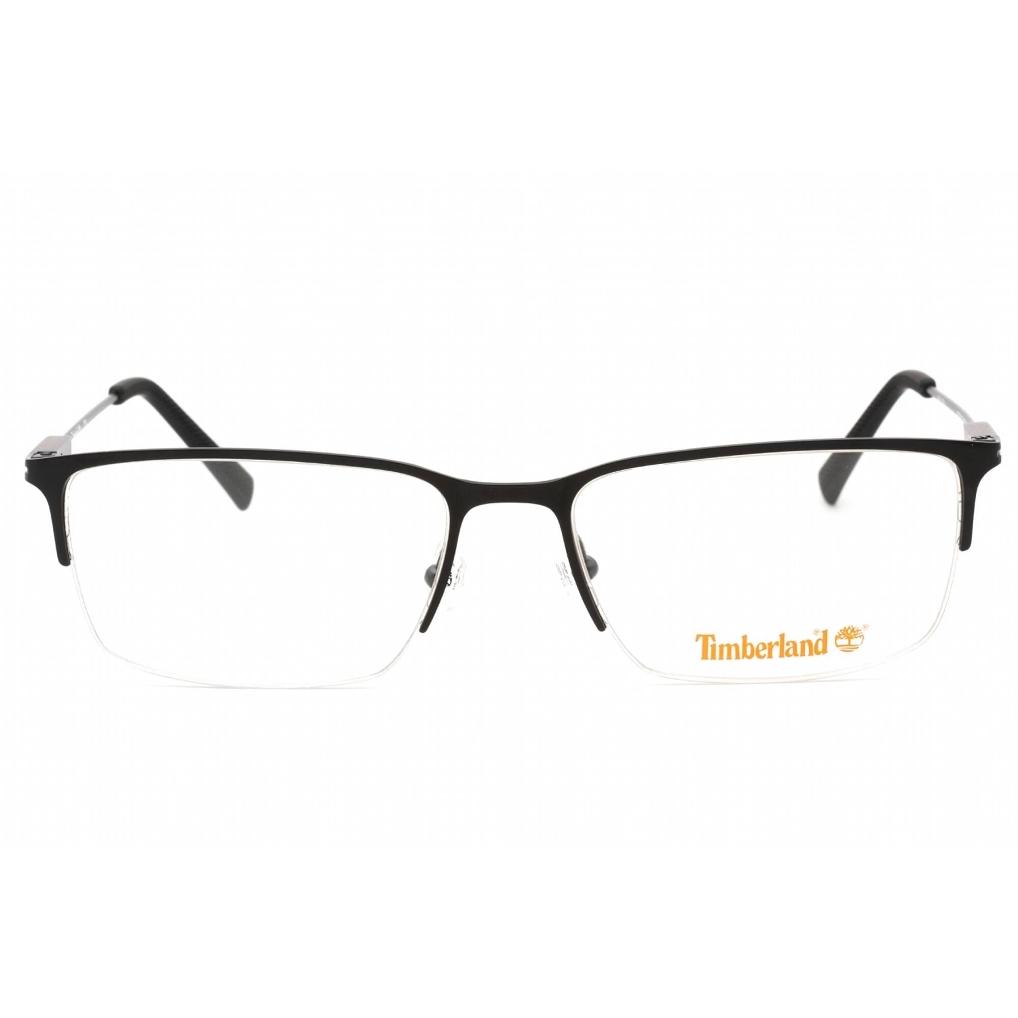 Timberland Men's Eyeglasses - Matte Black Half Rim Rectangular Frame | TB1758 002