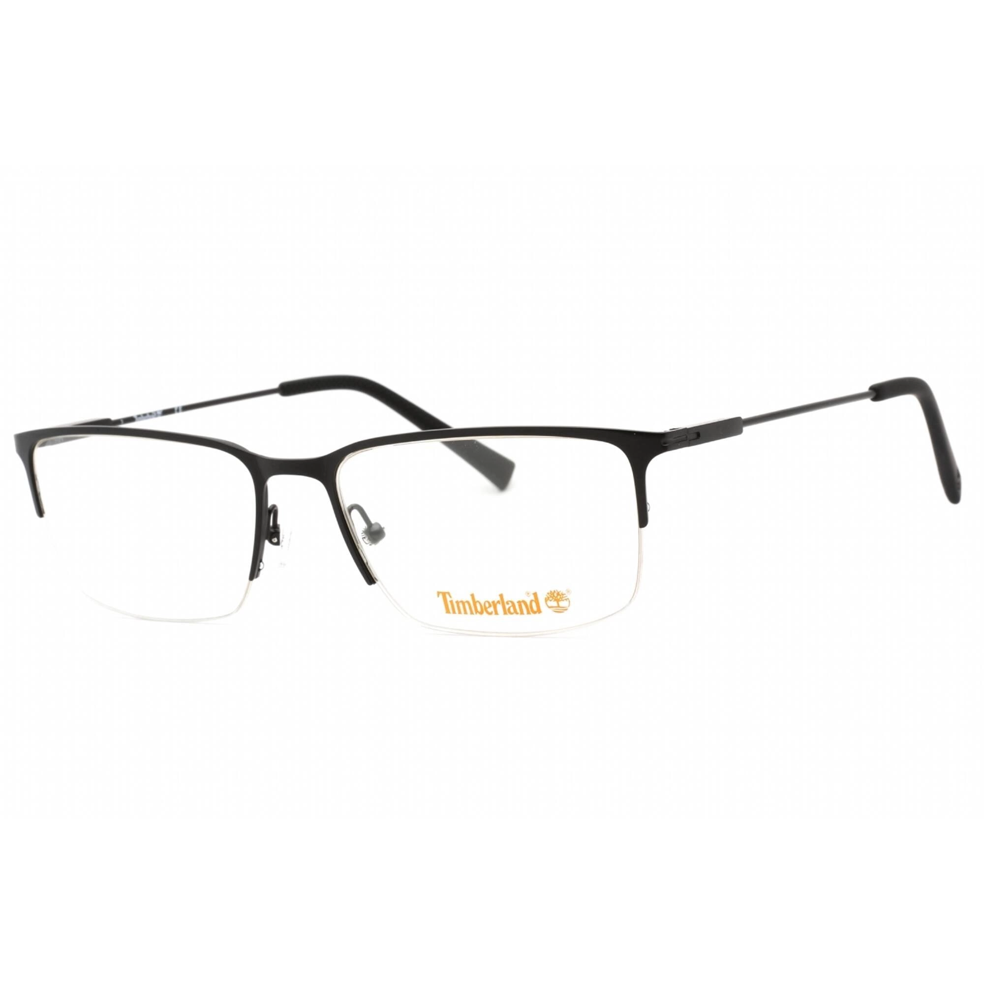 Timberland Men's Eyeglasses - Matte Black Half Rim Rectangular Frame | TB1758 002