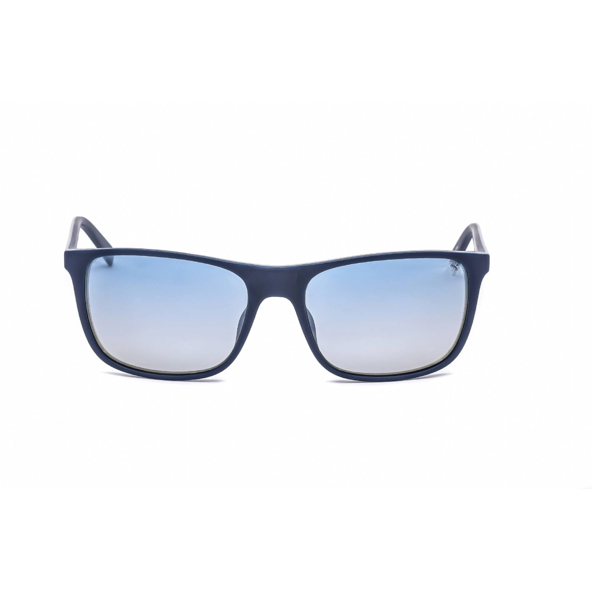 Timberland Men's Sunglasses - Matte Blue Plastic Rectangular Full Rim | TB9195 91D