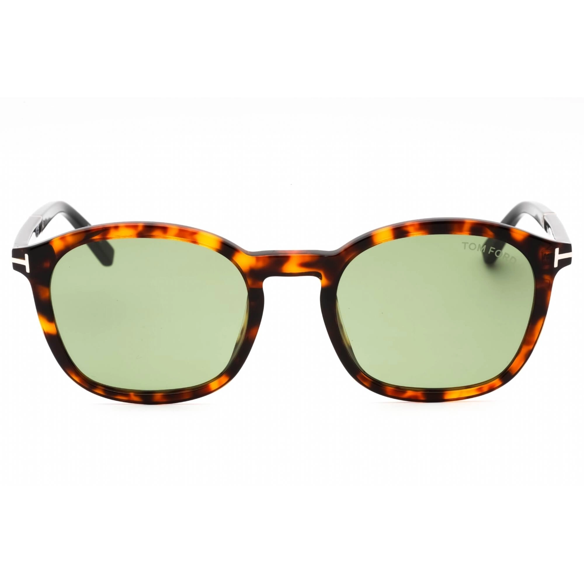 Tom Ford Men's Sunglasses - Dark Havana Round Full Rim Frame Green Lens | FT1020 52N