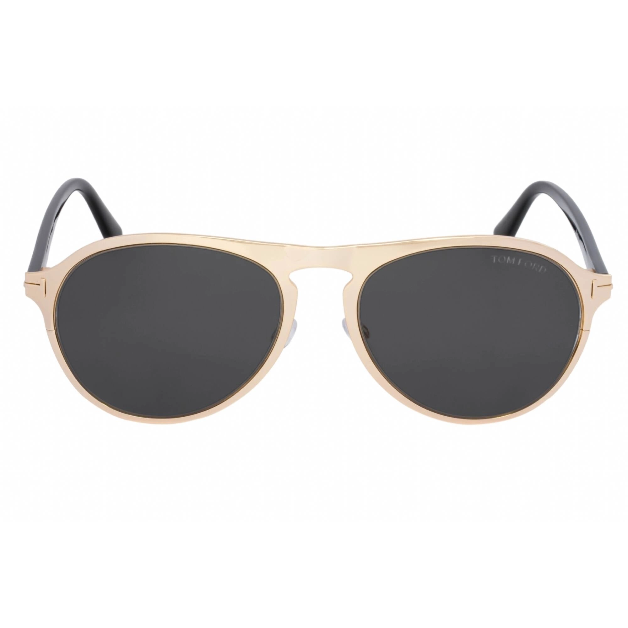 Tom Ford Men's Sunglasses - Shiny Rose Gold Metal Pilot Full Rim Frame | FT0525 28A