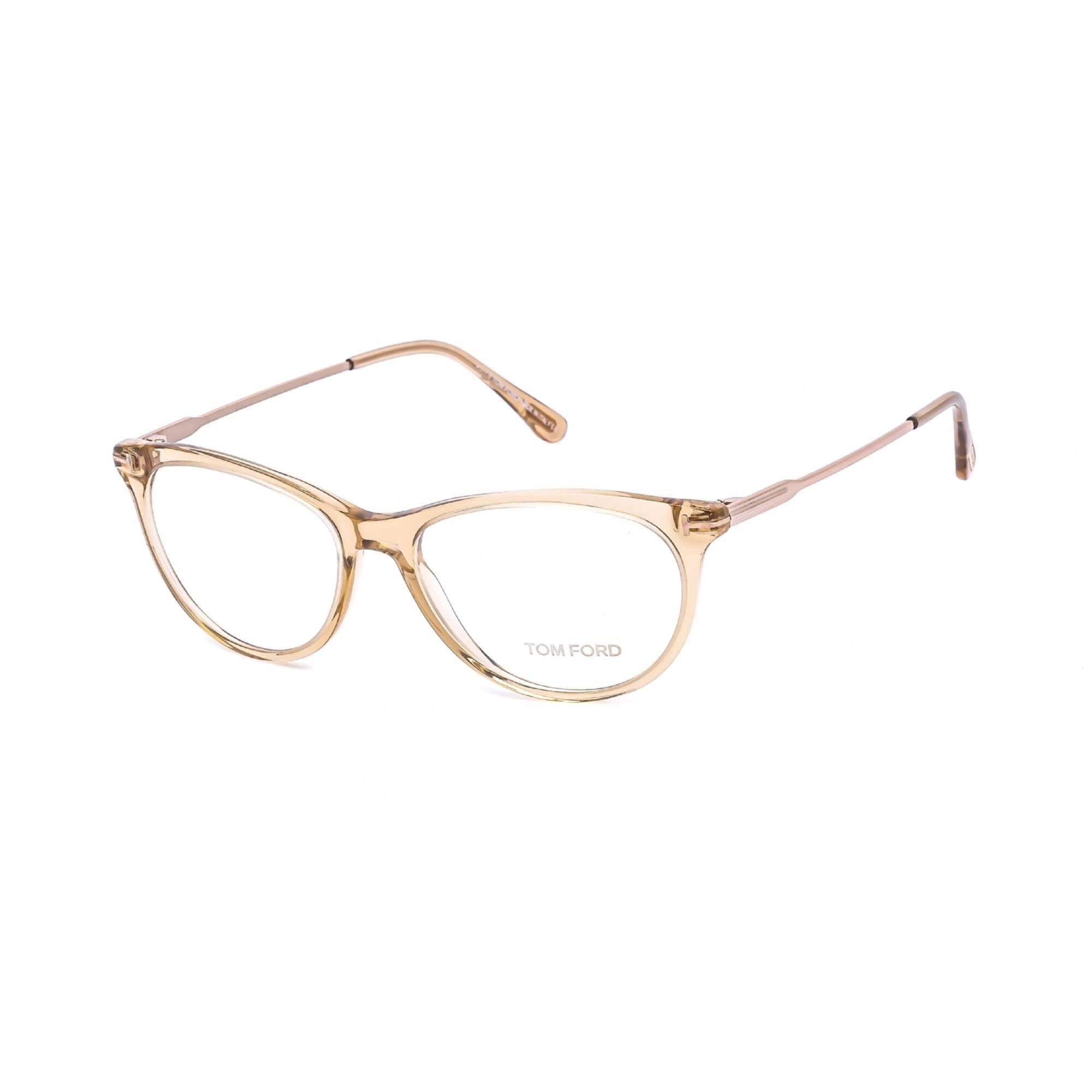 Tom Ford Women's Eyeglasses - Full Rim Shiny Light Brown Cat Eye Frame | FT5509 045