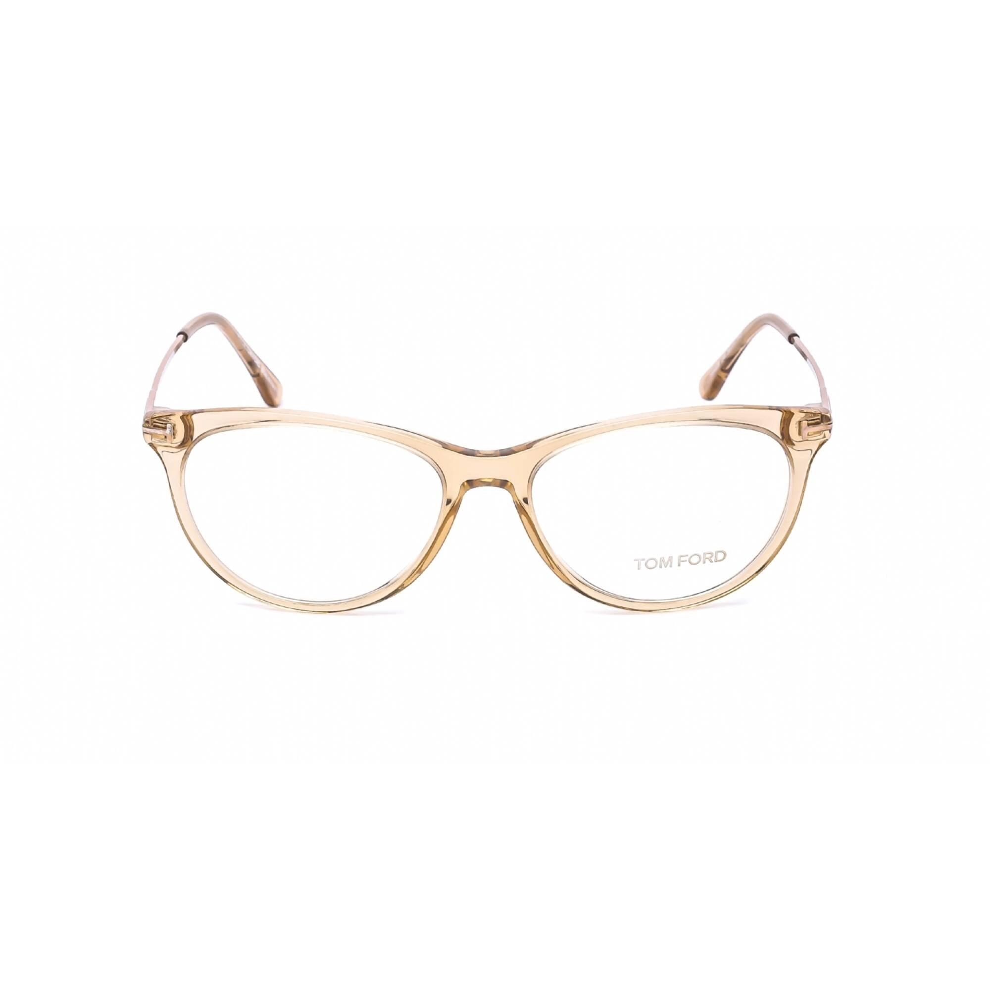 Tom Ford Women's Eyeglasses - Full Rim Shiny Light Brown Cat Eye Frame | FT5509 045