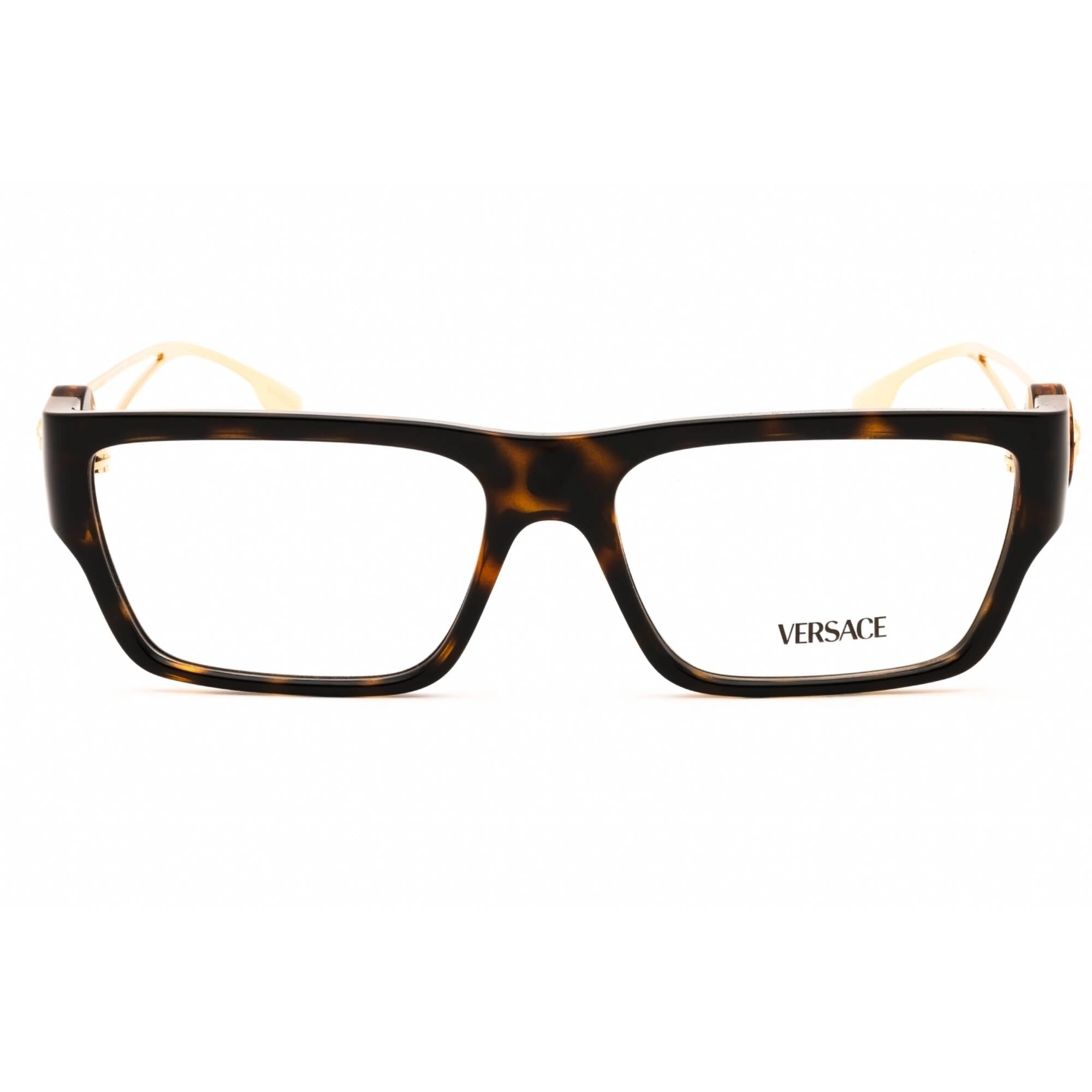 Versace Men's Eyeglasses - Dark Havana Rectangular Full Rim Frame | 0VE3359 108