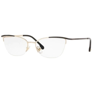 Versace Women's Eyeglasses - Half Rim Black and Pale Gold | VERSACE 0VE1261B 1457