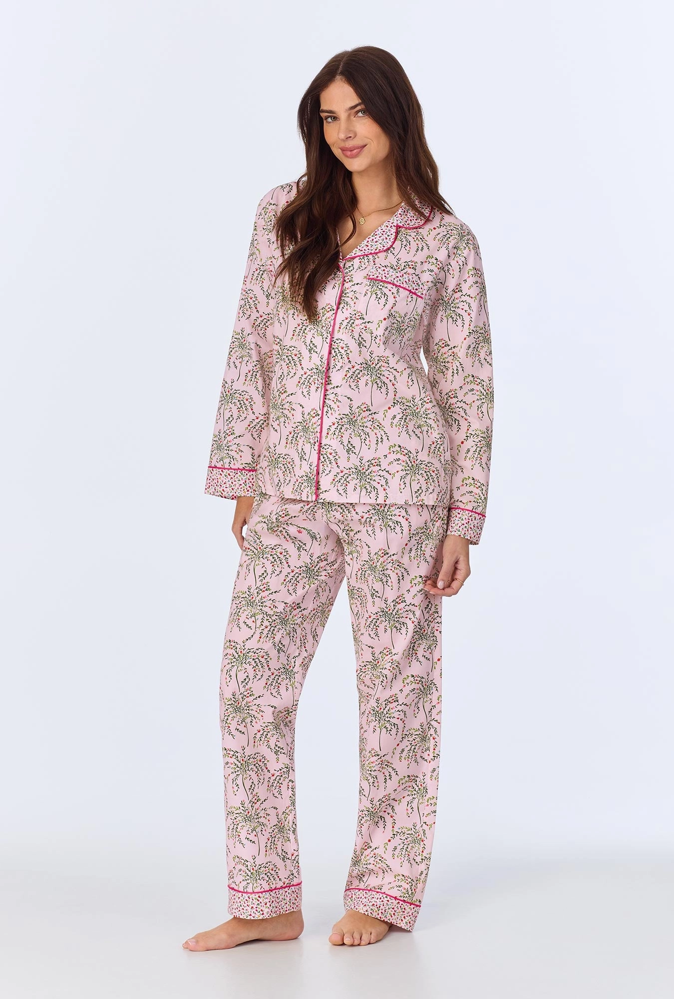 Willow Long Sleeve Classic Woven Cotton Poplin PJ Set