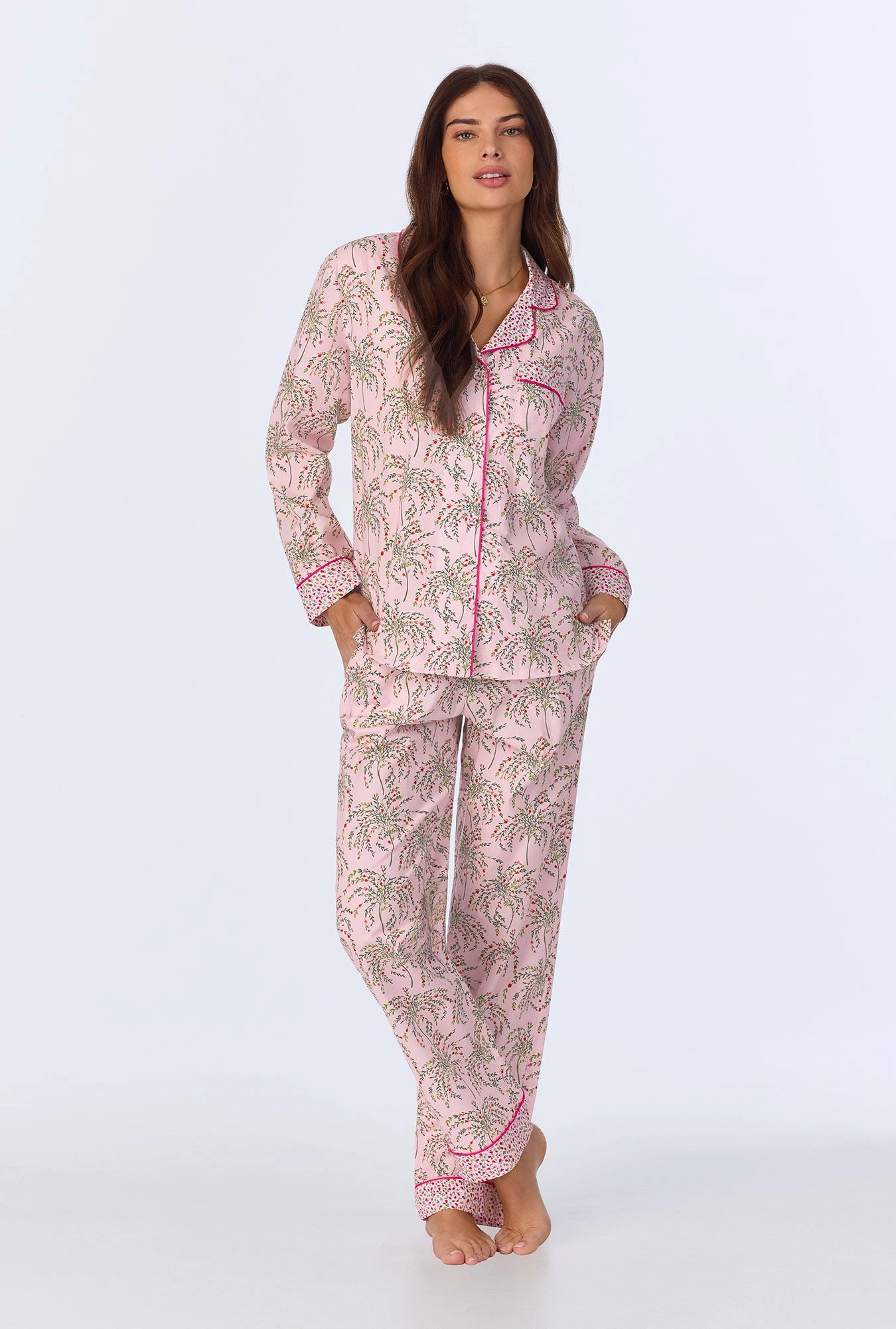 Willow Long Sleeve Classic Woven Cotton Poplin PJ Set