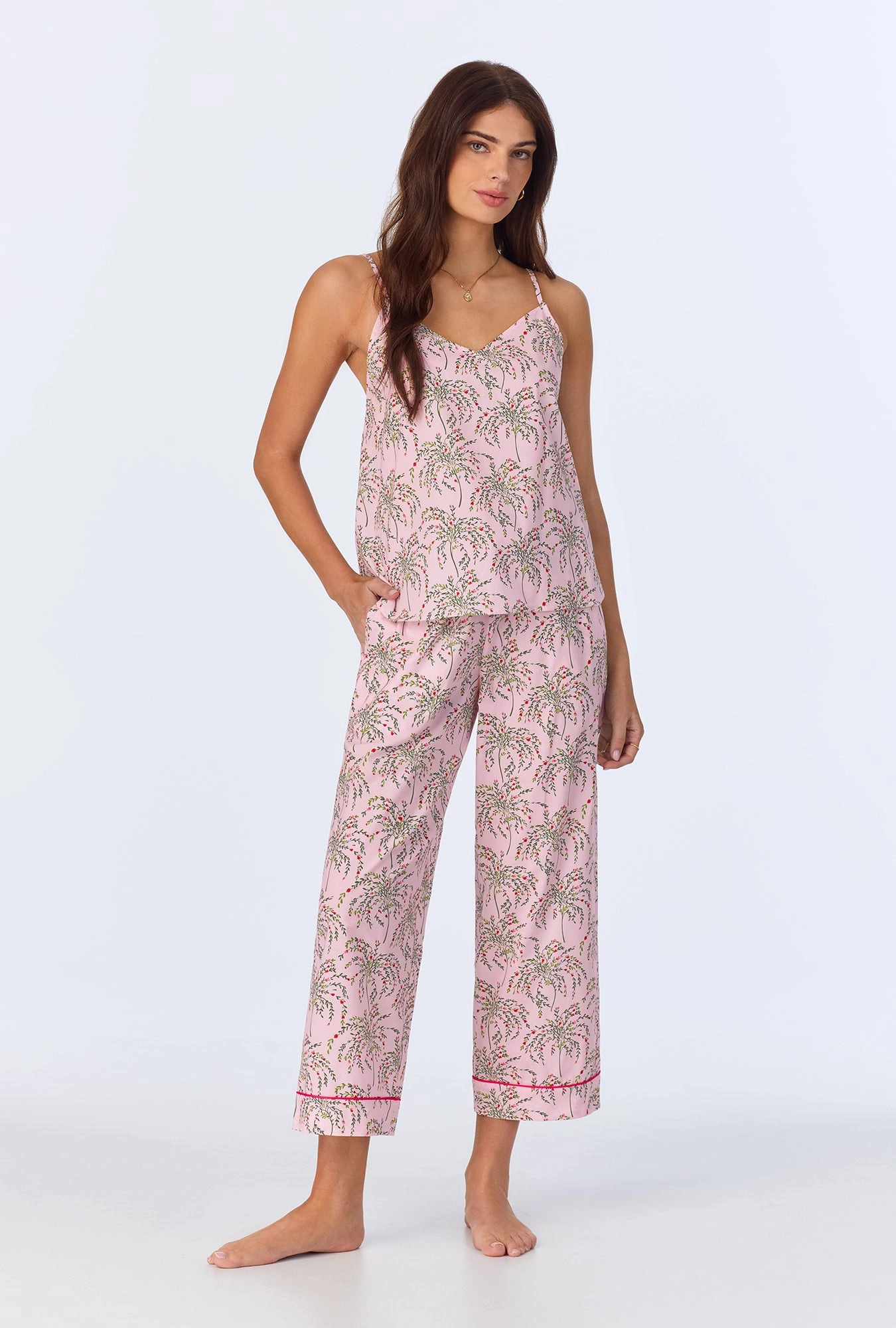 Willow Tank Woven Cotton Poplin Cropped PJ set