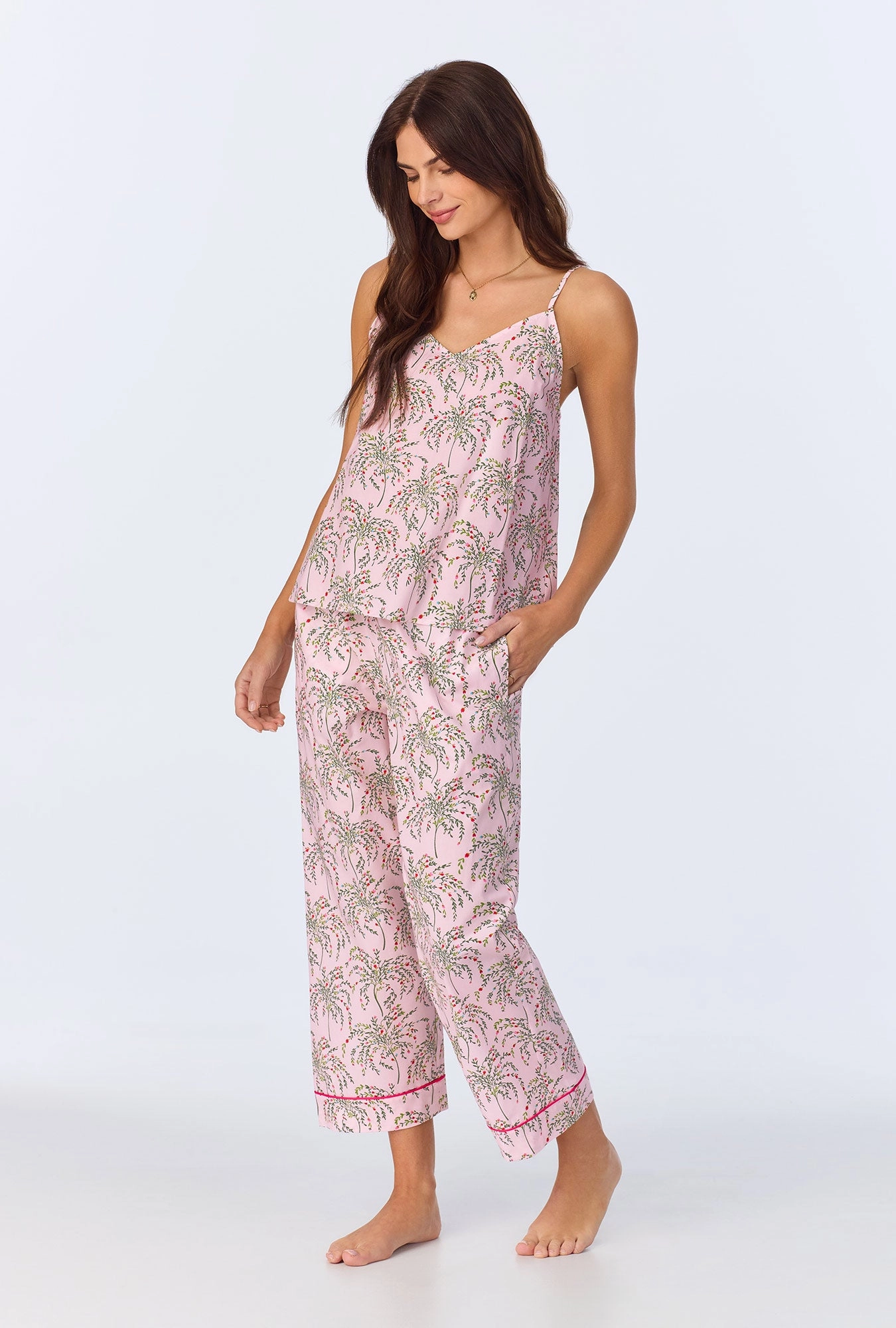 Willow Tank Woven Cotton Poplin Cropped PJ set