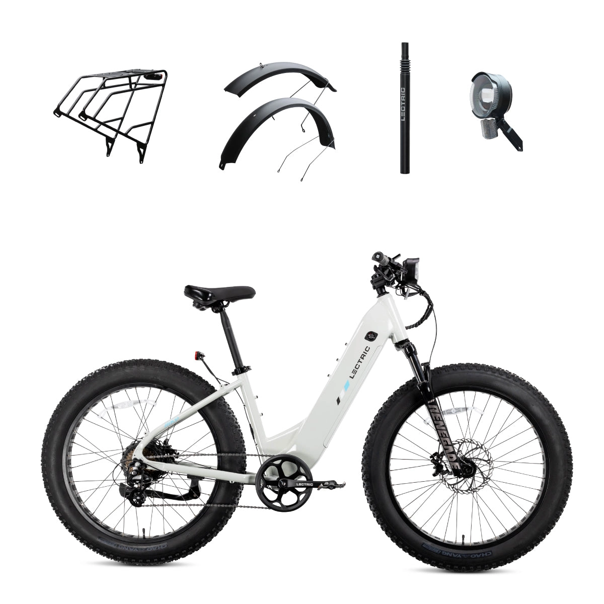 XPeak Step-Thru 2.0   FREE Rear Rack, Fenders, Elite Headlight, Suspension Seat Post ($316 Value)